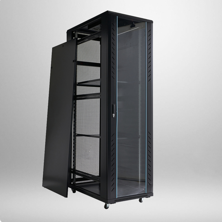 Network telecommunications room equipment cabinet