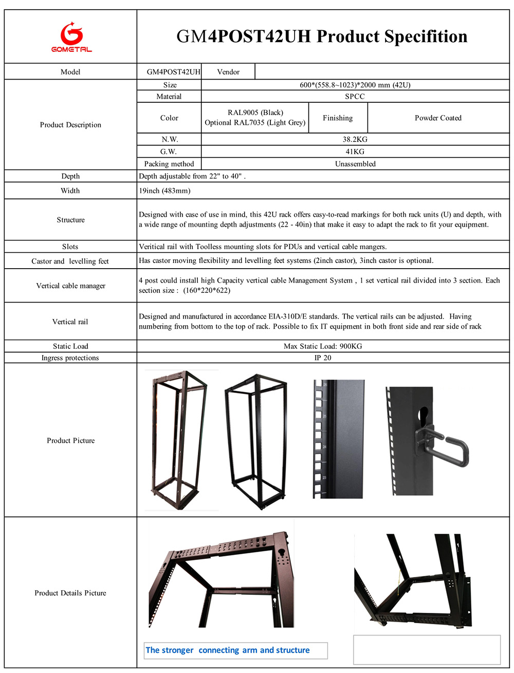Open rack for server